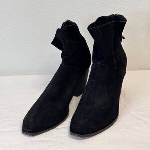 Chinese Laundry Black Suede Back Zip Ankle Boots Women’s Size 8.5